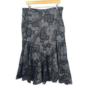 Lauren Ralph Lauren Patchwork Below the Knee Flared Hem Midi Skirt‎ 12 Paisley